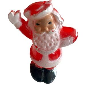 Vintage Rosbro 1940’s Santa Claus Figurine lollipop Candy Holder 3.5”x 3” MCM